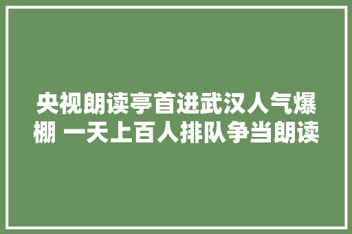 央视朗读亭首进武汉人气爆棚 一天上百人排队争当朗读者