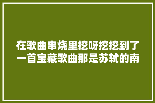 在歌曲串烧里挖呀挖挖到了一首宝藏歌曲那是苏轼的南乡子