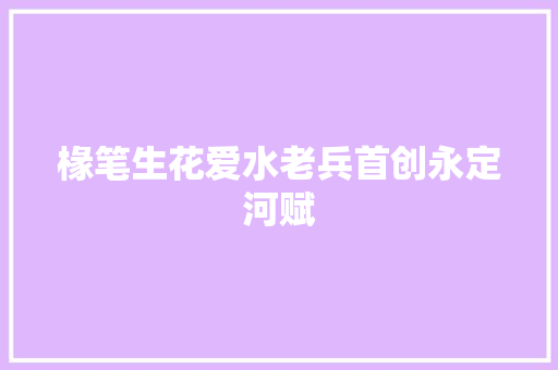 椽笔生花爱水老兵首创永定河赋