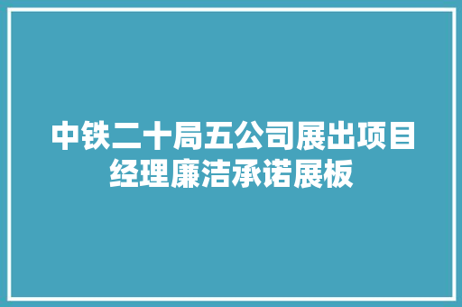 中铁二十局五公司展出项目经理廉洁承诺展板