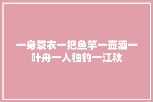 一身蓑衣一把鱼竿一壶酒一叶舟一人独钓一江秋