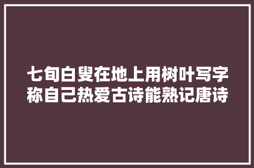 七旬白叟在地上用树叶写字称自己热爱古诗能熟记唐诗宋词