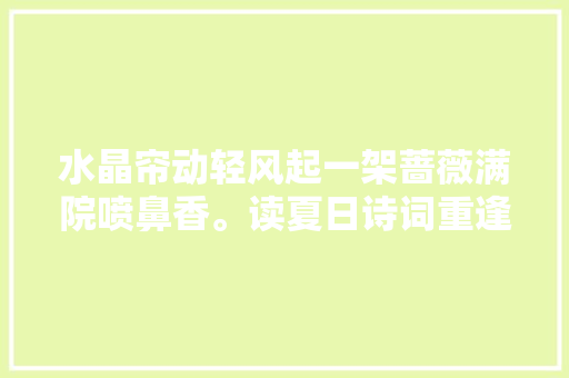 水晶帘动轻风起一架蔷薇满院喷鼻香。读夏日诗词重逢旧日岁月静好