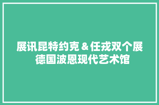 展讯昆特约克＆任戎双个展  德国波恩现代艺术馆