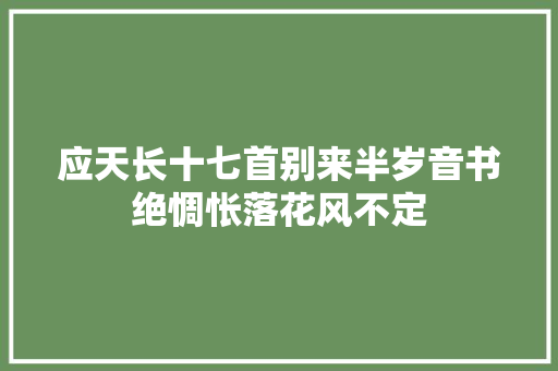 应天长十七首别来半岁音书绝惆怅落花风不定