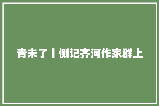 青未了丨侧记齐河作家群上