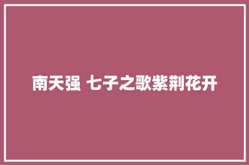 南天强 七子之歌紫荆花开