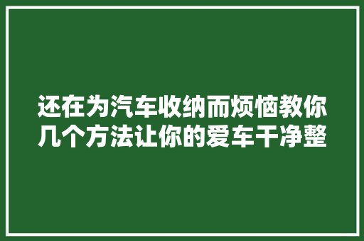 还在为汽车收纳而烦恼教你几个方法让你的爱车干净整洁