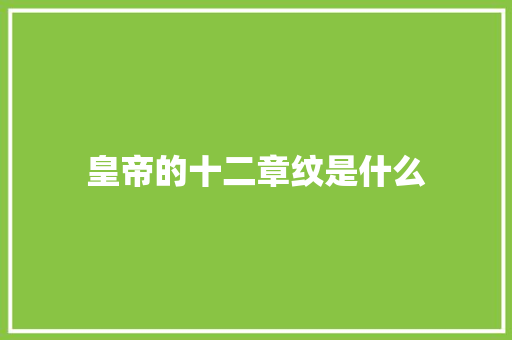 皇帝的十二章纹是什么