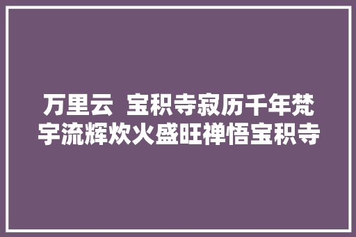 万里云  宝积寺寂历千年梵宇流辉炊火盛旺禅悟宝积寺