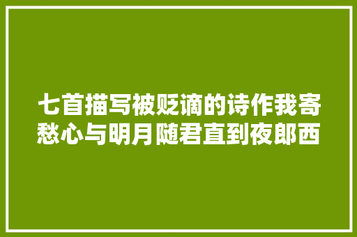 七首描写被贬谪的诗作我寄愁心与明月随君直到夜郎西