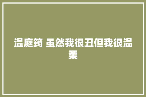 温庭筠 虽然我很丑但我很温柔