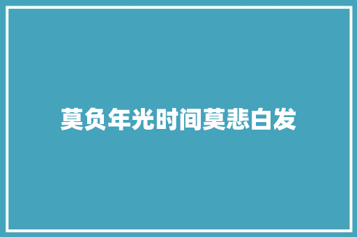 莫负年光时间莫悲白发