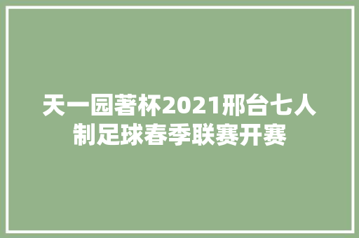 天一园著杯2021邢台七人制足球春季联赛开赛