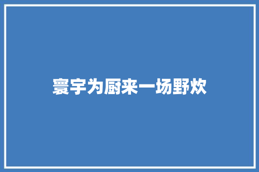 寰宇为厨来一场野炊