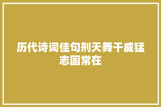 历代诗词佳句刑天舞干戚猛志固常在