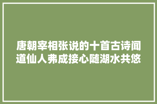 唐朝宰相张说的十首古诗闻道仙人弗成接心随湖水共悠悠