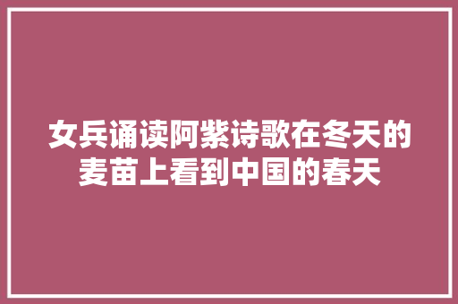 女兵诵读阿紫诗歌在冬天的麦苗上看到中国的春天