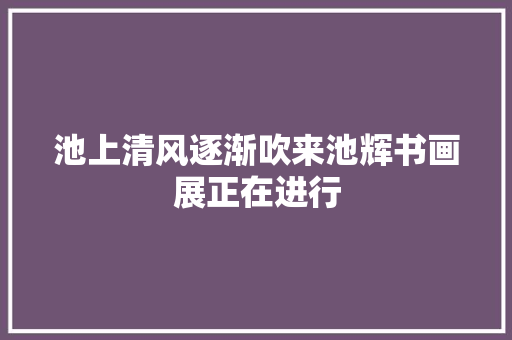 池上清风逐渐吹来池辉书画展正在进行