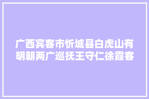 广西宾客市忻城县白虎山有明朝两广巡抚王守仁徐霞客留下痕迹