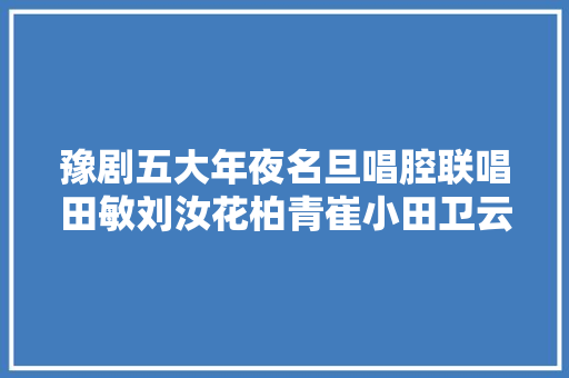 豫剧五大年夜名旦唱腔联唱田敏刘汝花柏青崔小田卫云演唱