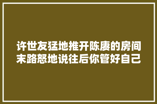 许世友猛地推开陈赓的房间末路怒地说往后你管好自己的事就行了