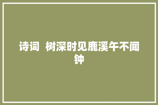 诗词  树深时见鹿溪午不闻钟