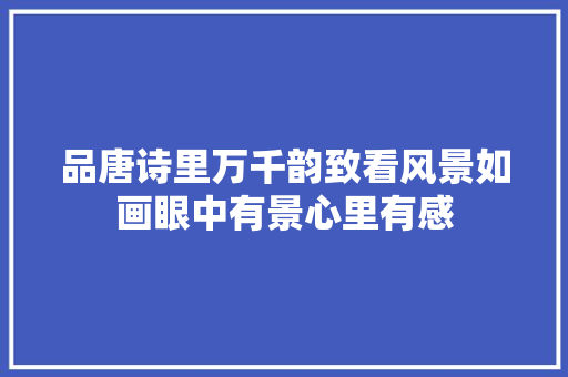 品唐诗里万千韵致看风景如画眼中有景心里有感