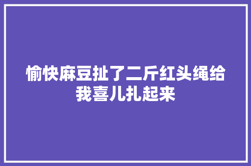 愉快麻豆扯了二斤红头绳给我喜儿扎起来