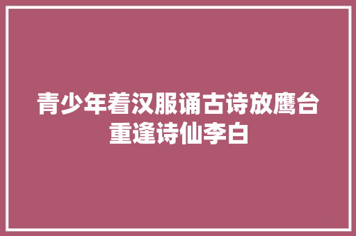青少年着汉服诵古诗放鹰台重逢诗仙李白