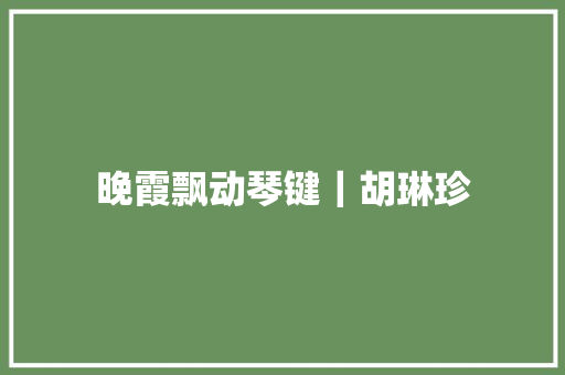 晚霞飘动琴键｜胡琳珍