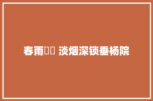 春雨濛濛 淡烟深锁垂杨院