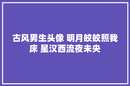古风男生头像 明月皎皎照我床 星汉西流夜未央