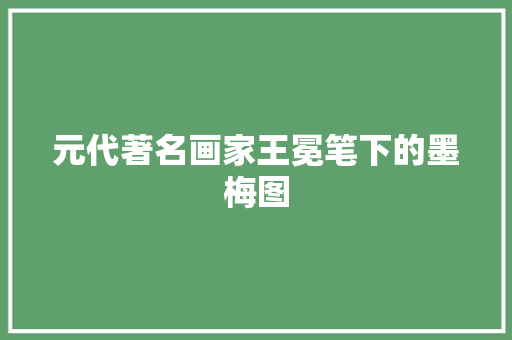 元代著名画家王冕笔下的墨梅图