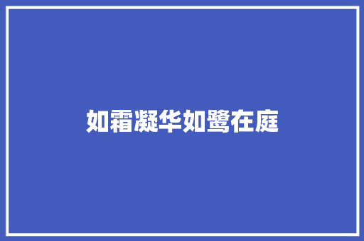 如霜凝华如鹭在庭
