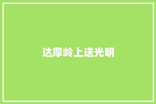 达摩岭上送光明