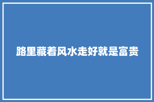 路里藏着风水走好就是富贵