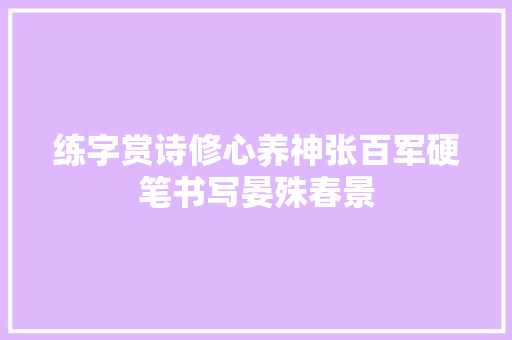 练字赏诗修心养神张百军硬笔书写晏殊春景