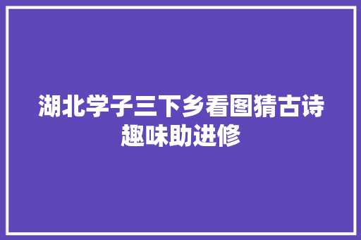 湖北学子三下乡看图猜古诗趣味助进修