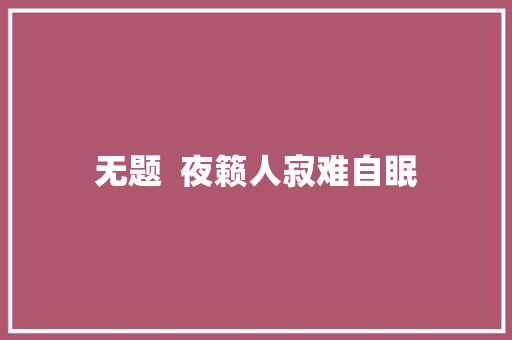 无题  夜籁人寂难自眠