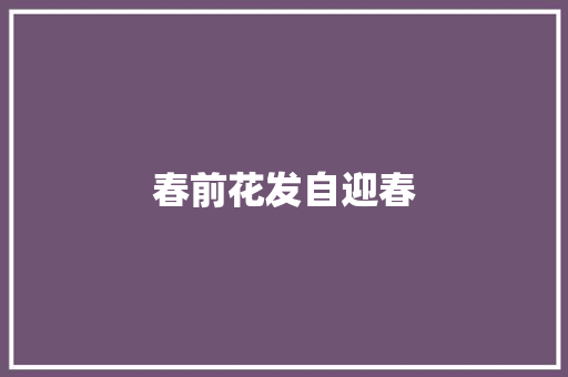春前花发自迎春
