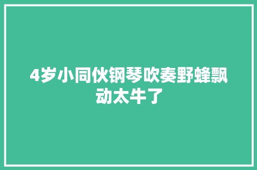 4岁小同伙钢琴吹奏野蜂飘动太牛了