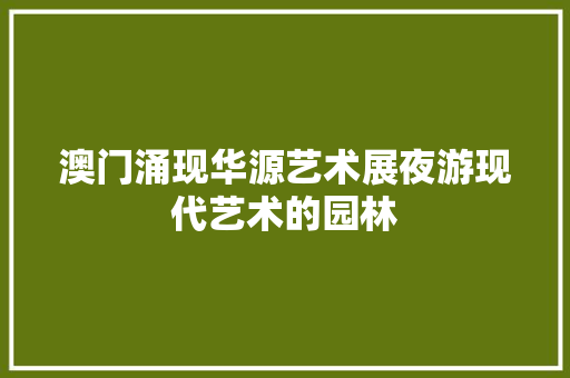 澳门涌现华源艺术展夜游现代艺术的园林