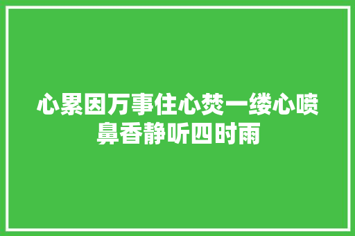 心累因万事住心焚一缕心喷鼻香静听四时雨