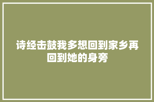 诗经击鼓我多想回到家乡再回到她的身旁