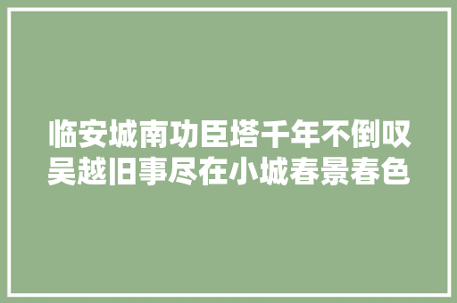 临安城南功臣塔千年不倒叹吴越旧事尽在小城春景春色里