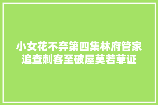 小女花不弃第四集林府管家追查刺客至破屋莫若菲证