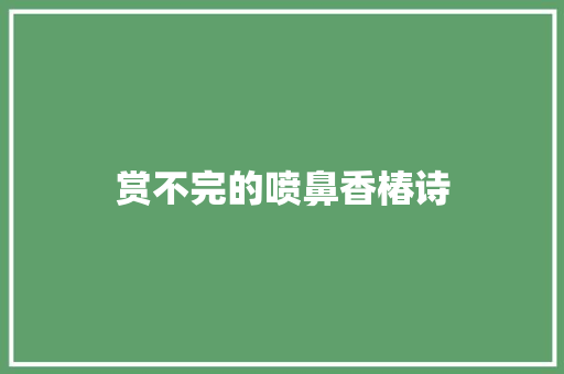 赏不完的喷鼻香椿诗