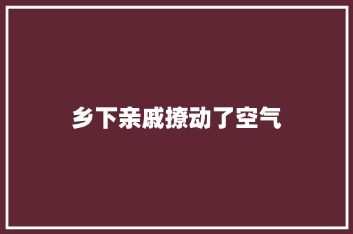 乡下亲戚撩动了空气