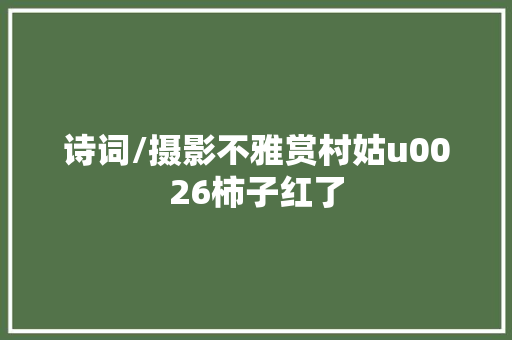 诗词/摄影不雅赏村姑u0026柿子红了
